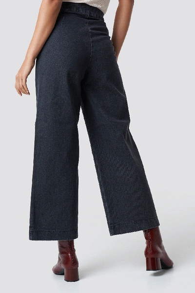 Shop Na-kd Classy Culotte Denim Pants - Grey