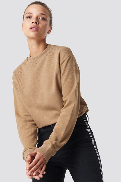 Shop Na-kd Basic Sweater - Beige In Dark Beige