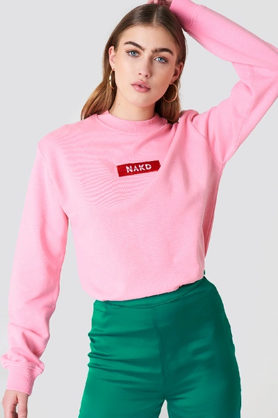 Shop Na-kd Logo Sweater - Pink
