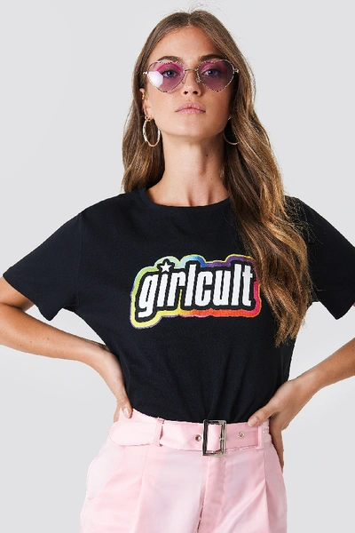 Shop Galore X Na-kd Girl Cult Tee Black In Ink