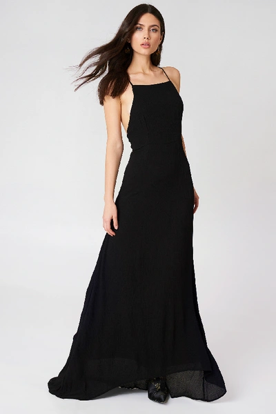 Shop Girl & The Sun Luna Tie Back Maxi Dress - Black