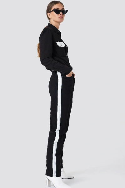 Calvin Klein Hr Straight Taped Denim Pants - Black | ModeSens