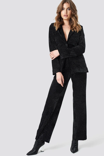 Shop Galore X Na-kd Sparkling Velvet Blazer - Black