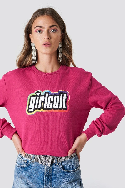 Shop Galore X Na-kd Girl Cult Sweatshirt Pink In Diva