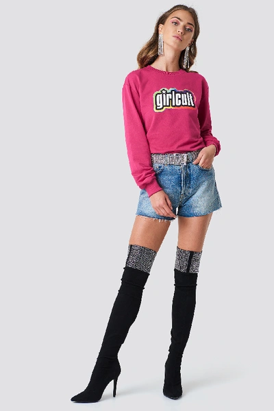 Shop Galore X Na-kd Girl Cult Sweatshirt Pink In Diva