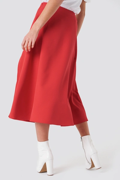 Shop Trendyol Slit Midi Skirt - Red