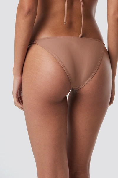 Shop Na-kd Thin Strap Bikini Briefs Beige In Dusty Dark Pink
