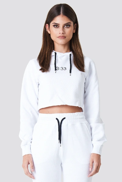 Shop Sahara Ray X Na-kd Contrast Drawstring Cropped Hoodie - White