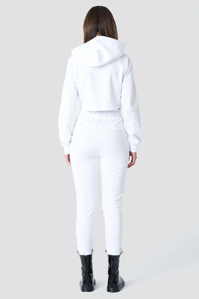 Shop Sahara Ray X Na-kd Contrast Drawstring Cropped Hoodie - White