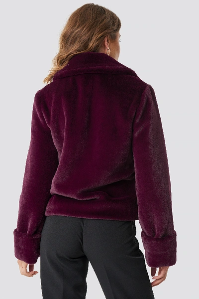Shop Na-kd Short Faux Fur Jacket Purple