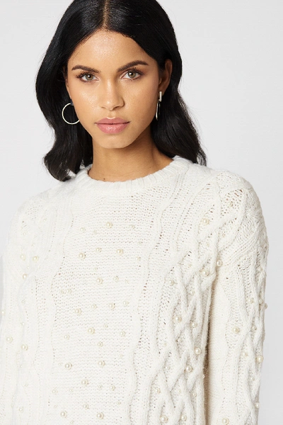 Shop Na-kd Pearl Knitted Sweater - White In Offwhite
