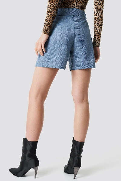 Shop Na-kd Linen-blend Shorts Blue In Light Blue