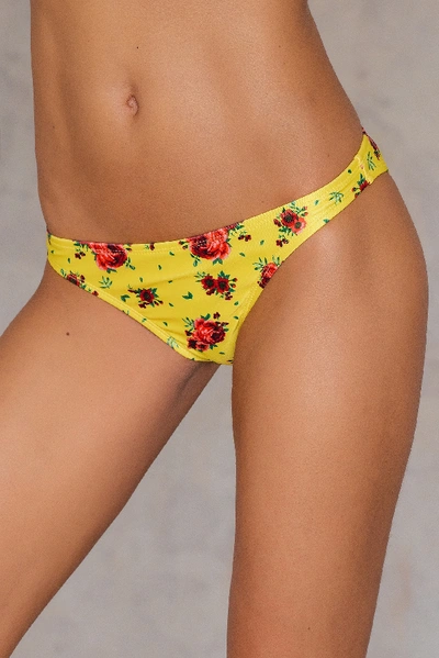 Shop Na-kd Bikini Panty Yellow In Yellow With Flower Print