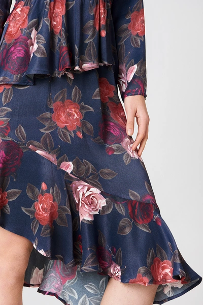 Shop Na-kd Frill Detail Long Sleeve Dress - Multicolor In Dark Rose