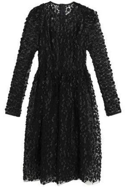 Shop Dolce & Gabbana Woman Embellished Lace Dress Black