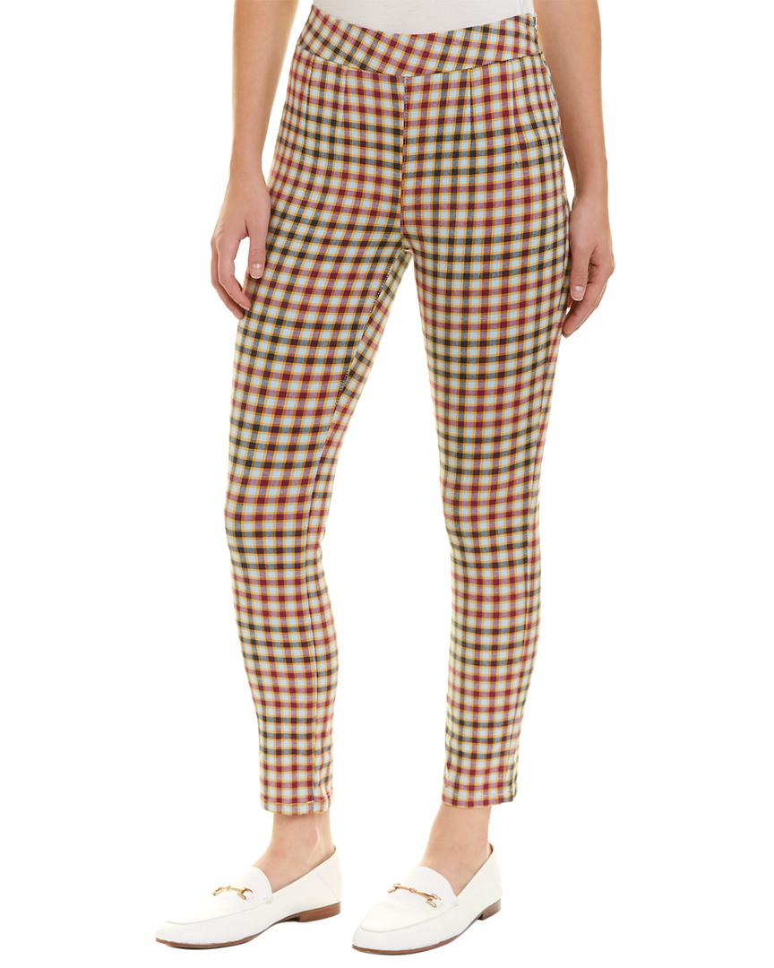 free people plaid skinny pants
