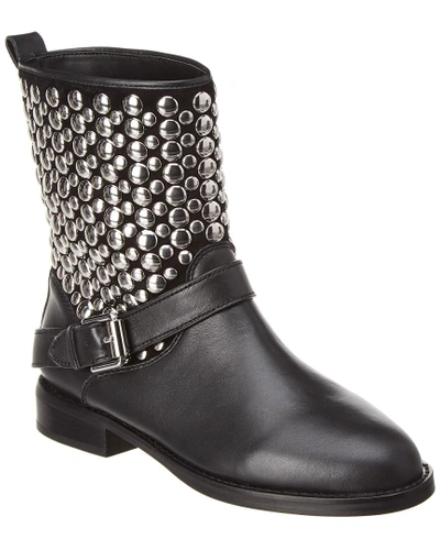 Shop Rebecca Minkoff Saida Leather Bootie In Black