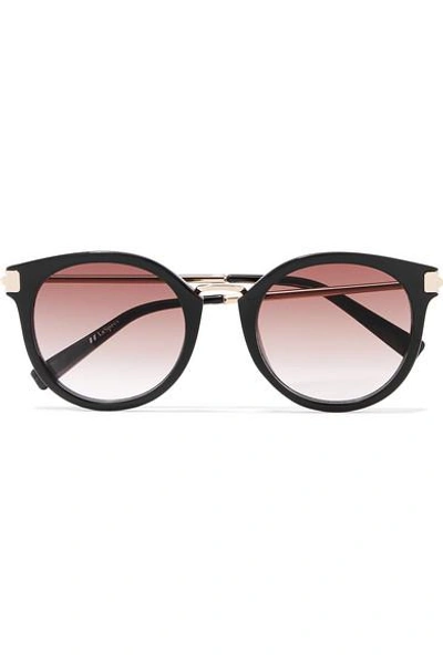 Shop Le Specs Last Dance Round-frame Acetate And Gold-tone Sunglasses In Black
