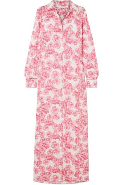Shop Eywasouls Malibu Christina Floral-print Cotton-voile Maxi Dress In Pink