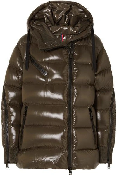 Shop Moncler Liriope Quilted Glossed-shell Down Jacket In Green