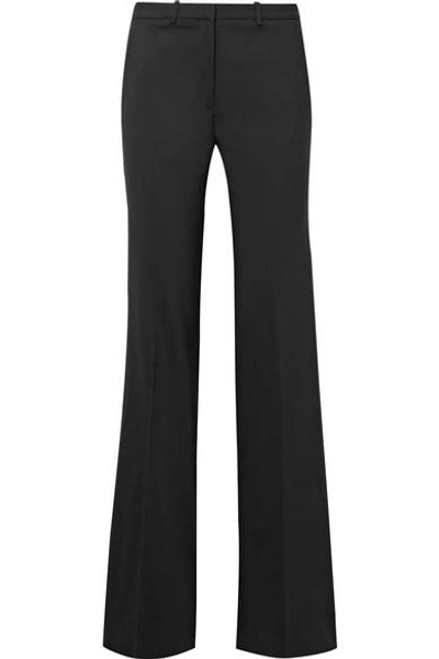 Shop Theory Demitria Stretch-wool Flared Pants In Black