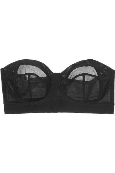 Shop Adina Reay Fran Dd+ Stretch-tulle Underwired Balconette Bra In Black