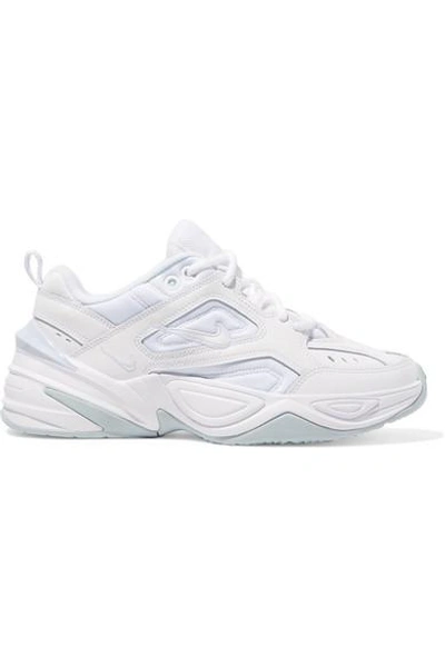 Shop Nike M2k Tekno Leather And Neoprene Sneakers