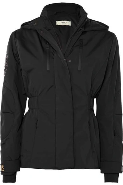 Shop Fendi Hooded Quilted Shell Jacket In Black