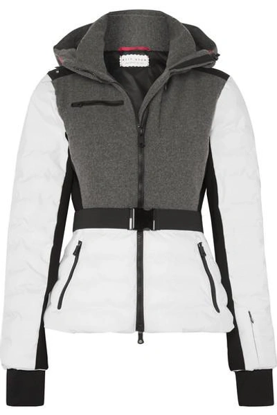 Shop Erin Snow Kat Color-block Quilted Merino Wool-blend Ski Jacket In Gray