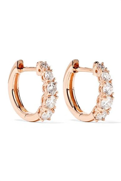 Shop Anita Ko Huggies 18-karat Rose Gold Diamond Earrings