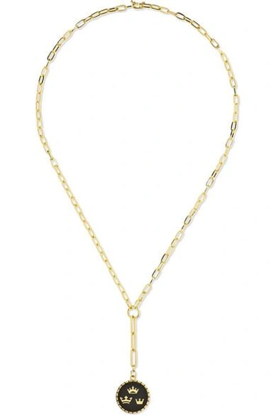 Shop Foundrae 18-karat Gold Enamel Necklace