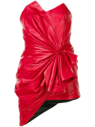 Shop Alexandre Vauthier Asymmetric Mini Dress - Red