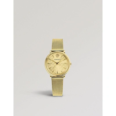 Shop Versace V-circle Manifesto Gold-plated Watch
