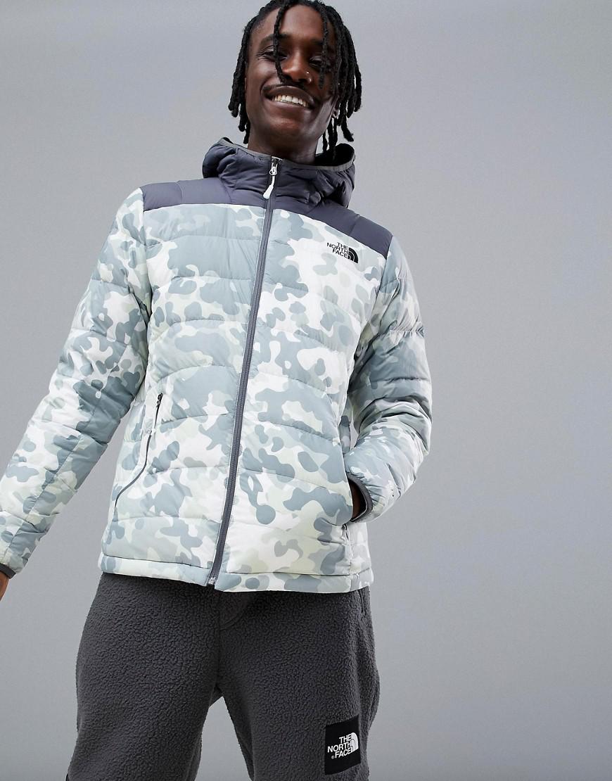 white camo north face jacket