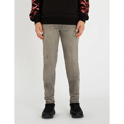 Shop Amiri Faded Slim-fit Skinny Jeans In Grey