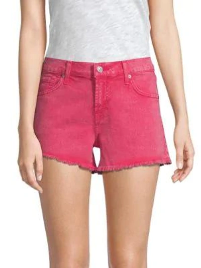 Shop 7 For All Mankind Cut-off Denim Shorts In Rasberry Sorbet