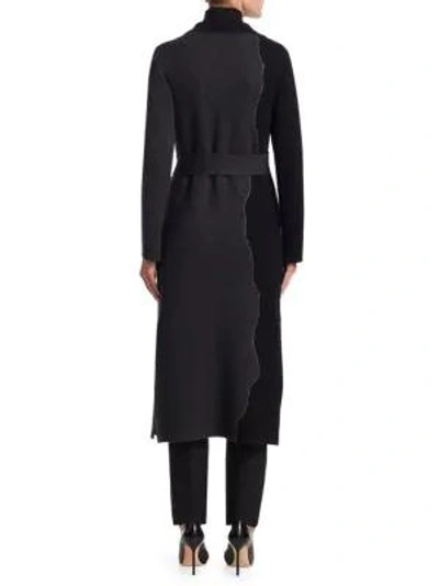 Shop Akris Patchwork Cashmere Cardigan Coat In Black Slate