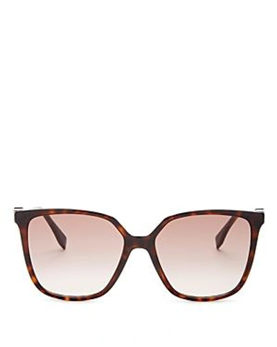 Shop Fendi Women's Square Sunglasses, 57mm In Dark Havana/brown