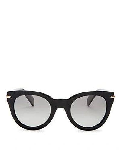 Shop Rag & Bone Women's Polarized Round Sunglasses, 50mm In Black/gray