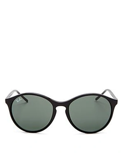 Shop Ray Ban Ray-ban Women's Round Sunglasses, 55mm In Black/green