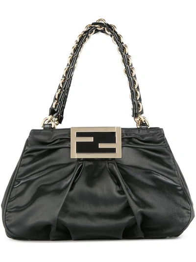 Shop Fendi Vintage Chain Hand Bag - Black