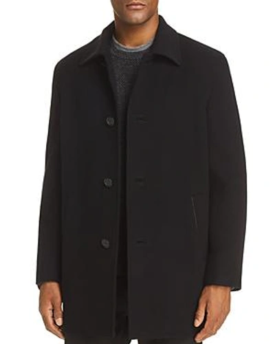 Shop Cole Haan Wool Cashmere Topper Coat In Navy
