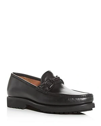 Shop Bruno Magli Men's Falcone Leather Moc-toe Loafers In Black