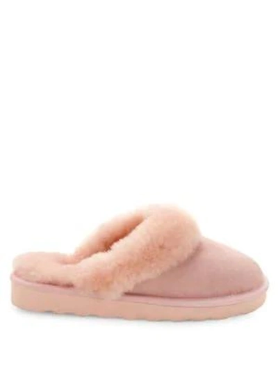 Shop Australia Luxe Collective Dyed Shearling Closed Mule Slippers In Cream