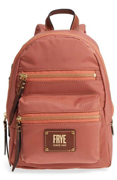 Shop Frye Mini Ivy Nylon Backpack - Red In Dusty Rose