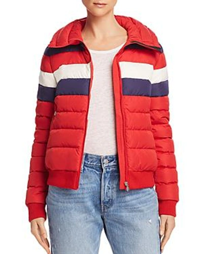 Shop Perfect Moment Queenie Down Puffer Jacket In Red Rainbow