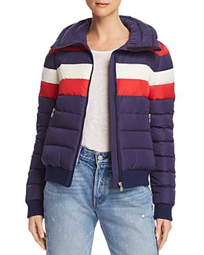 Shop Perfect Moment Queenie Down Puffer Jacket In Navy Rainbow