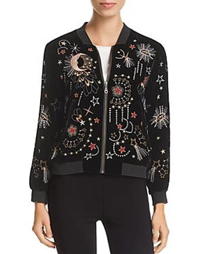 Shop Johnny Was Callisto Velvet Bomber Jacket In Black