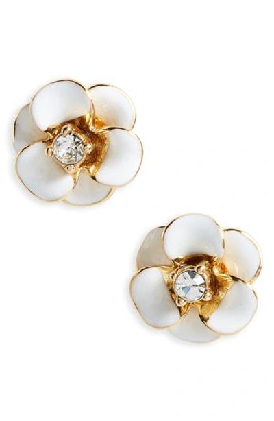 Shop Kate Spade Shine On Flower Stud Earrings In White
