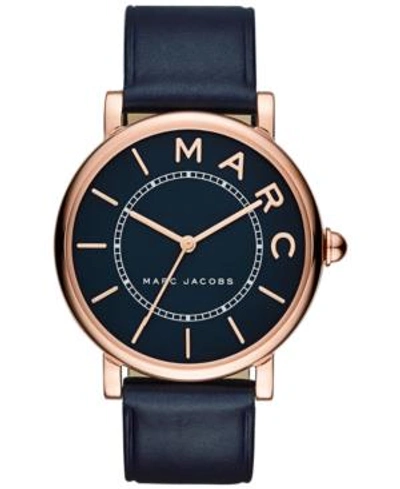 Shop Marc Jacobs Women's Roxy Navy Leather Strap Watch 36mm